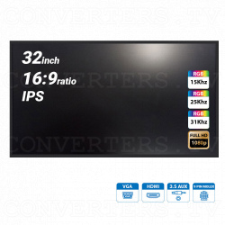 32 inch CGA EGA VGA 16:9 LCD Arcade Monitor 15khz 25khz 31khz to 1080P